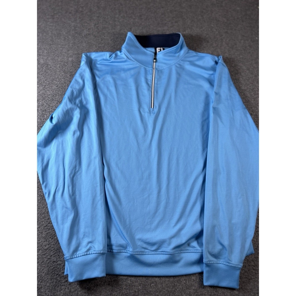 FOOTJOY FJ Golf Performance 1/4 Zip Long Men's Size XL Light Blue The Dye Course